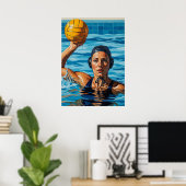 LA JOUEUSE DE WATER-POLO (Der Water Polo Player) Poster (Heimbüro)