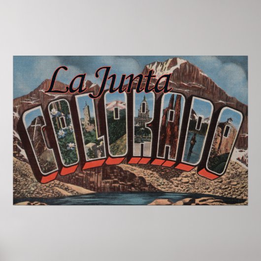 La Junta, Colorado - Große Buchstabenszenen Poster (Vorne)
