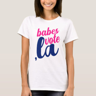 ,la Kamala Babes stimmen hot pink blau Text T-Shirt