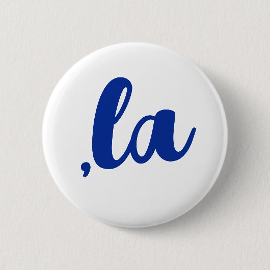 ,la Kamala comma aussprechen blauen Text Button (Vorderseite)