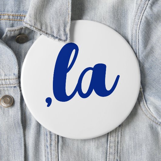 ,la Kamala comma aussprechen blauen Text Button (Beispiel)