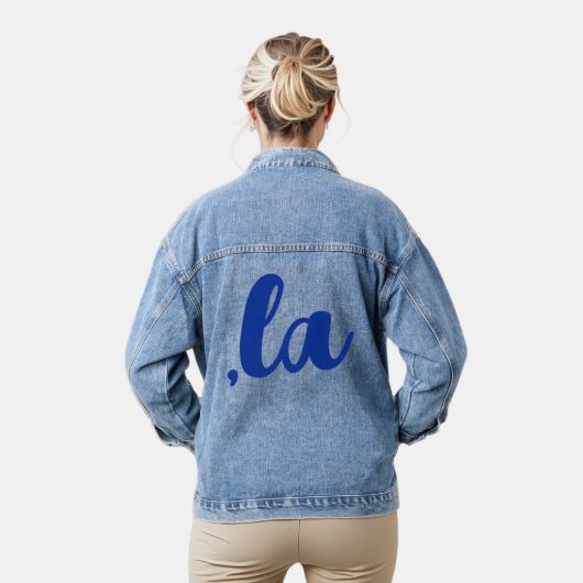 ,la Kamala comma aussprechen blauen Text Jeansjacke (Modell)