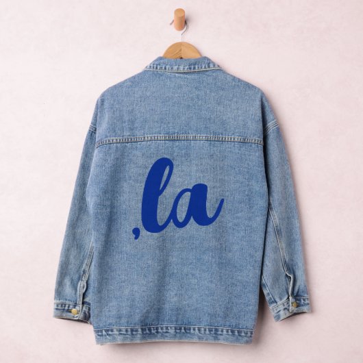 ,la Kamala comma aussprechen blauen Text Jeansjacke (Hangar)
