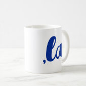,la Kamala comma aussprechen blauen Text Kaffeetasse (VorderseiteRechts)