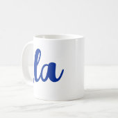 ,la Kamala comma aussprechen blauen Text Kaffeetasse (Vorderseite Links)