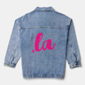 ,la Kamala comma aussprechen heißen rosa Text Jeansjacke (Rückseite)