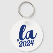 ,la Kamala comma pronounce 2024 blauer Text Schlüsselanhänger (Rückseite)