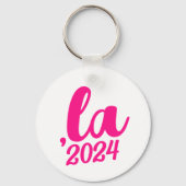 ,la Kamala comma pronounce 2024 heißen rosa Text Schlüsselanhänger (Vorderseite)