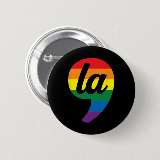 La Kamala Harris Pride Rainbow Button (Vorne & Hinten)