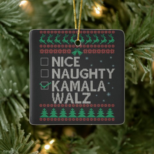 La Kamala Harris Ugly Christmas Sweater-Wahl Keramikornament (Baum)