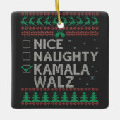 La Kamala Harris Ugly Christmas Sweater-Wahl Keramikornament (Vorderseite)
