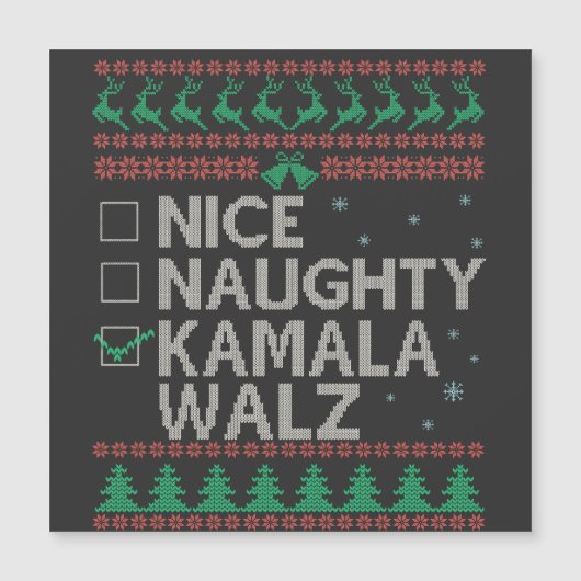 La Kamala Harris Ugly Christmas Sweater-Wahl Magnetkarte (Vorderseite)