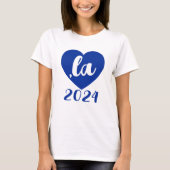 ,la KAMALA heart 2024 blue script text T-Shirt (Vorderseite)