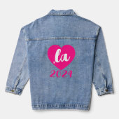 ,la KAMALA heart 2024 hot rosa Skripttext Jeansjacke (Rückseite)