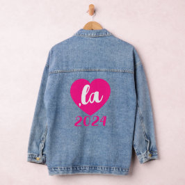 ,la KAMALA heart 2024 hot rosa Skripttext Jeansjacke