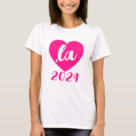 ,la KAMALA heart 2024 hot rosa Skripttext T-Shirt