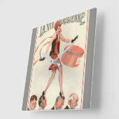 La konkurrieren Parisienne Kunst-Deko-Wand-Uhr Quadratische Wanduhr (Winkel)