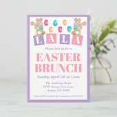 La La Easter Bunny Easter Brunch Invitation Einladung (Stehend Vorderseite)