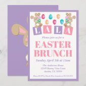 La La Easter Bunny Easter Brunch Invitation Einladung (Vorne/Hinten)