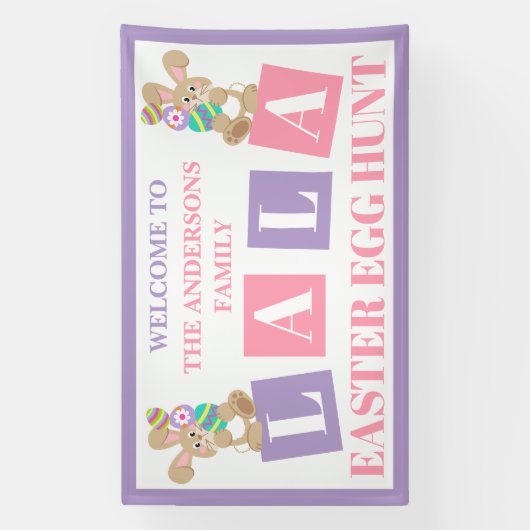 La La Easter Bunny Egg Hunt Banner (Vertikal)