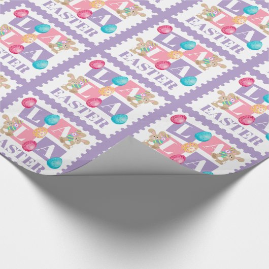 La La Easter Bunny Egg Hunt Geschenkpapier (Ecke)