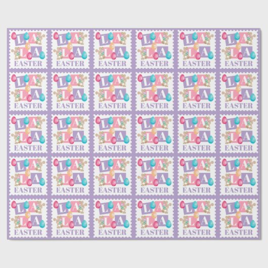 La La Easter Bunny Egg Hunt Geschenkpapier (Flach)