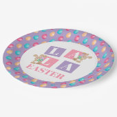 La La Easter Bunny Egg Hunt Party Pappteller (Schrägansicht)