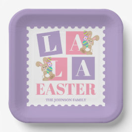 La La Easter Bunny Pastel Party Plates Pappteller