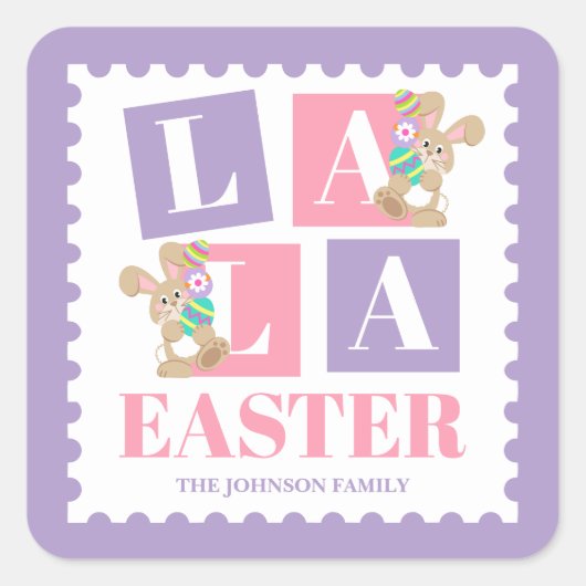 La La Easter Bunny Pastel Sticker (Vorderseite)