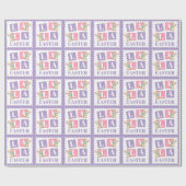 La La Easter Bunny Pastel Wrapping Paper Geschenkpapier (Flach)