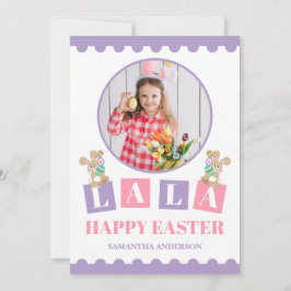 La La Easter Bunny Photo Holiday Card Karte