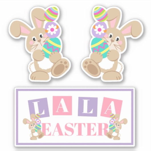 La La Easter Bunny Sticker Sheet (Vorderseite)