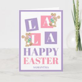 La La Easter Pastel Bunny Greeting Card Karte