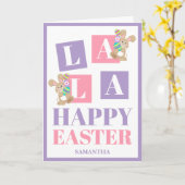 La La Easter Pastel Bunny Greeting Card Karte (Gelbe Blume)