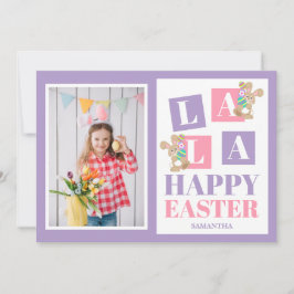La La Easter Pastel Bunny Photo Greeting Card Karte