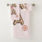 LA LA - Girly Trendy RoseGold Blume Motivation Badhandtuch Set (Insitu)