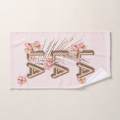 LA LA - Girly Trendy RoseGold Blume Motivation Badhandtuch Set (Handtuch)