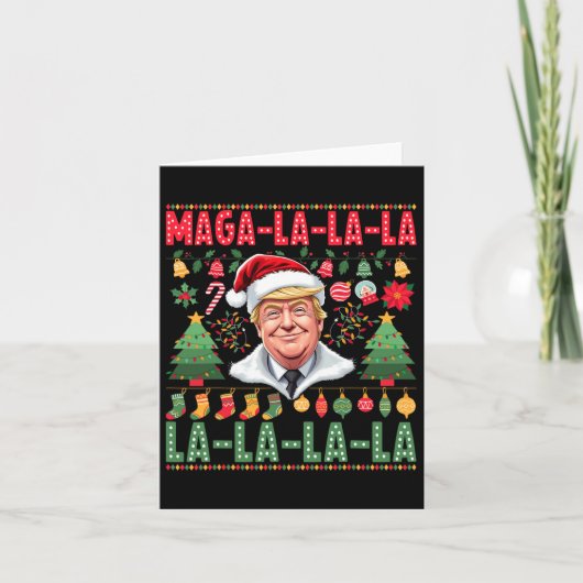 La La La Donald Trump Potus 47 Ugly Christmas 1 Karte (Vorderseite)