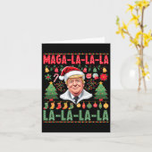 La La La Donald Trump Potus 47 Ugly Christmas 1 Karte (Gelbe Blume)