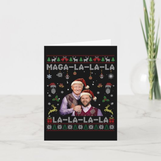 La La La Donald Trump Potus 47 Ugly Christmas Swea Karte (Vorderseite)