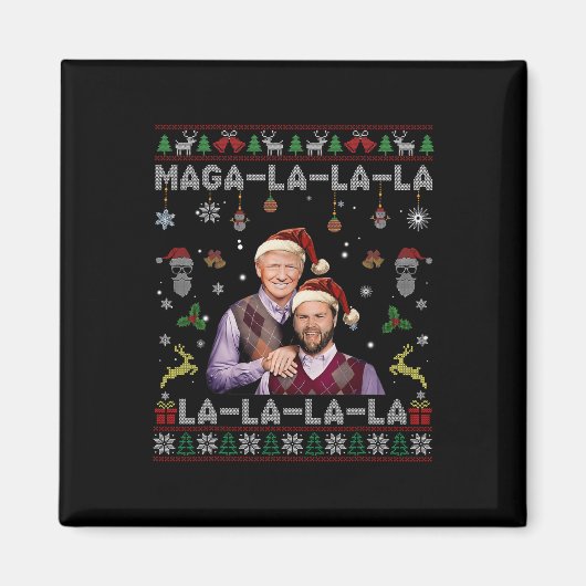 La La La Donald Trump Potus 47 Ugly Christmas Swea Magnet (Vorne)