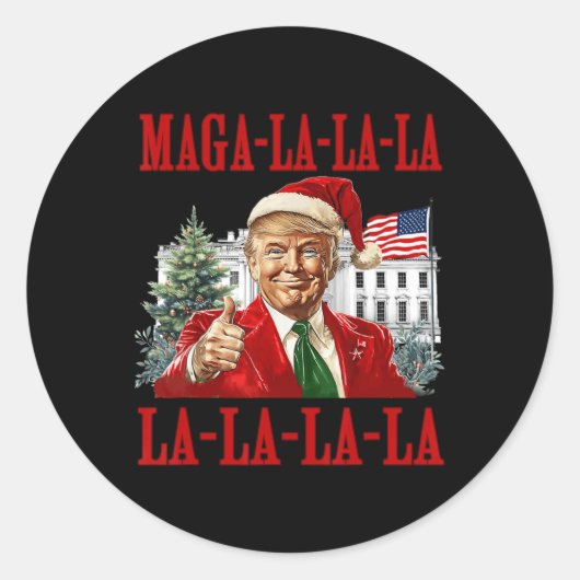 La La La Donald Trump Potus 47 Ugly Christmas Swea Runder Aufkleber (Vorderseite)