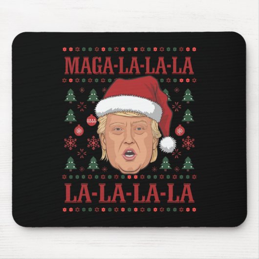 La La La Donald Trump Potus 47 Ugly Weihnachten 2 Mousepad (Vorne)