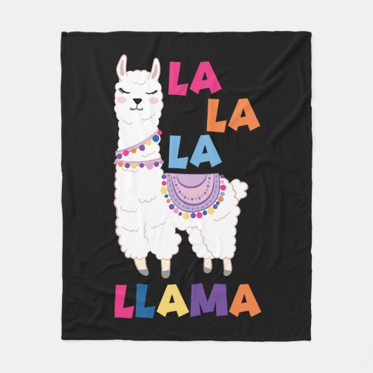 La La La La Llama - Funny Sing Llama Fleecedecke (Vorderseite)
