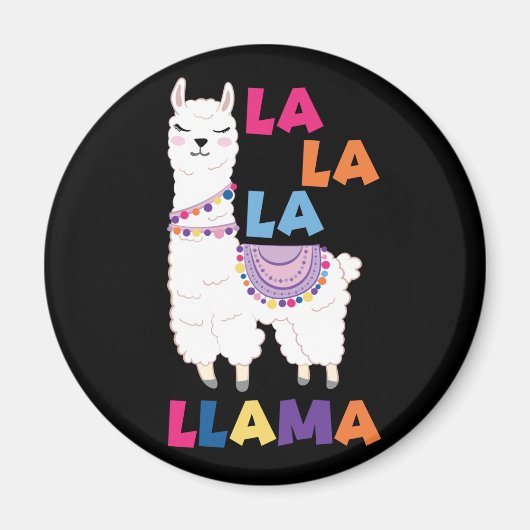 La La La La Llama - Funny Sing Llama Magnet (Vorne)