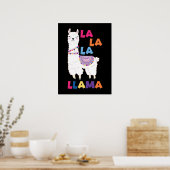 La La La La Llama - Funny Sing Llama Poster (Küche)