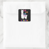 La La La La Llama - Funny Sing Llama Quadratischer Aufkleber (Tasche)