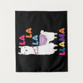 La La La La Llama - Funny Sing Llama Wandteppich (Vorderseite)
