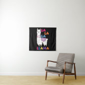 La La La La Llama - Funny Sing Llama Wandteppich (Beispiel (Horizontal))