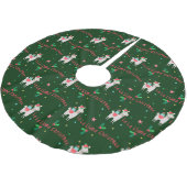 La-La-Lama-Weihnachten Polyester Weihnachtsbaumdecke (Schrägansicht)